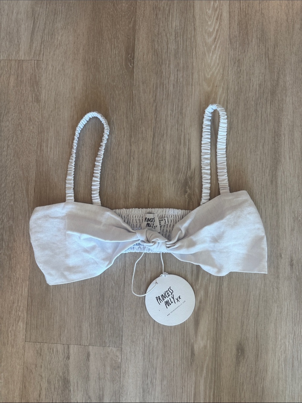 Princess Polly White Linen Rita Tie Top New 8